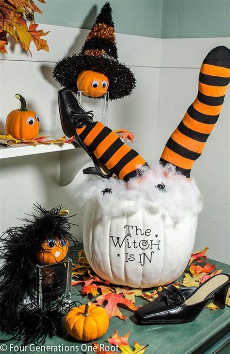 Incorporating Witch Hat Decorations into Your Halloween Pumpkin Display
